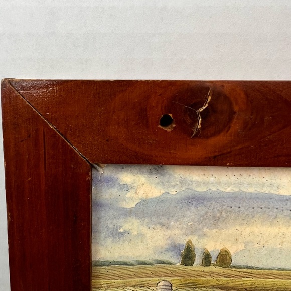 Country ROOSTER Print/Picture in Wooden Frame 12”X 17” Apples, Sunflowers, Barn - Picture 5 of 10